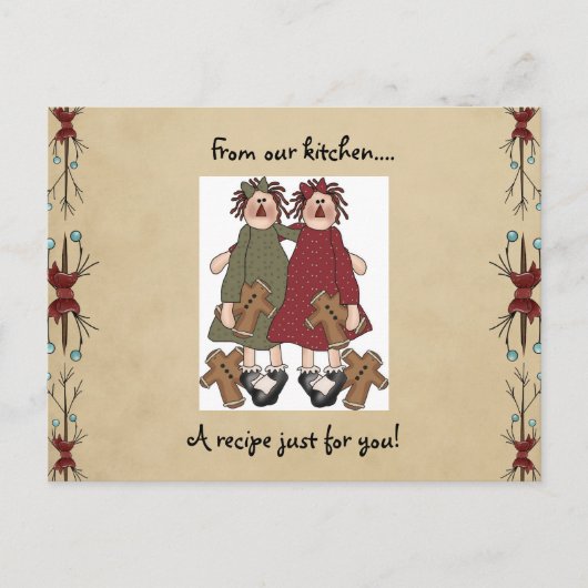 Het receptenkaarten van de vakantie feestdagenkaart (Voorkant)