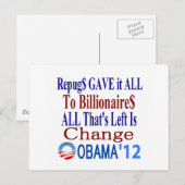 Het recht gaf het allemaal aan miljardairs briefkaart (Voorkant / Achterkant)