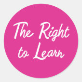 Het recht om te leren ronde sticker (Voorkant)