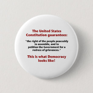 Het recht op vergadering - hoe ziet democratie eru ronde button 5,7 cm