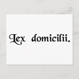 Het recht van het land van herkomst van een persoo briefkaart