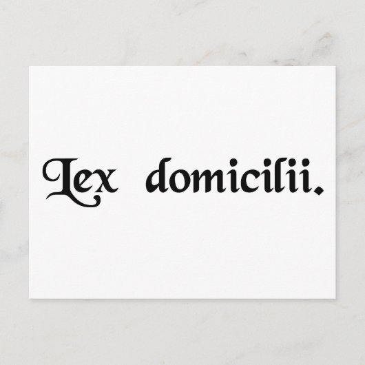 Het recht van het land van herkomst van een persoo briefkaart (Voorkant)