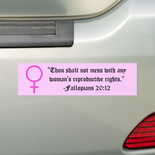 Het recht van vrouwen om te kiezen bumpersticker (Op auto)