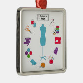 Het rechterlabel naaien aanpassen metalen ornament (Rechts)