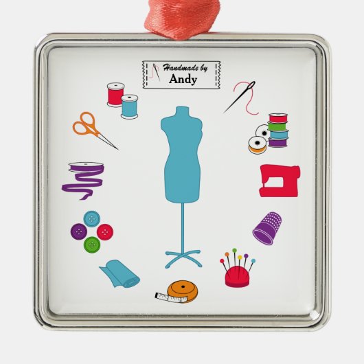 Het rechterlabel naaien aanpassen metalen ornament (Voorkant)