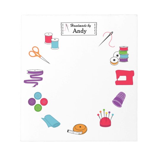 Het rechterlabel naaien aanpassen notitieblok (Voorkant)