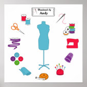 Het rechterlabel naaien aanpassen poster (Voorkant)