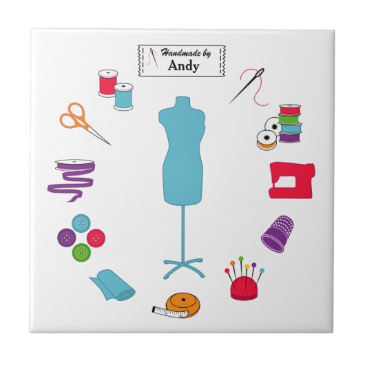 Het rechterlabel naaien aanpassen tegeltje (Voorkant)