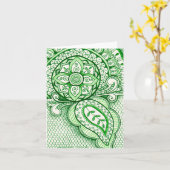 Het Recyclene Damast Indische Mandala Lege Bday Kaart (Gele Bloem)