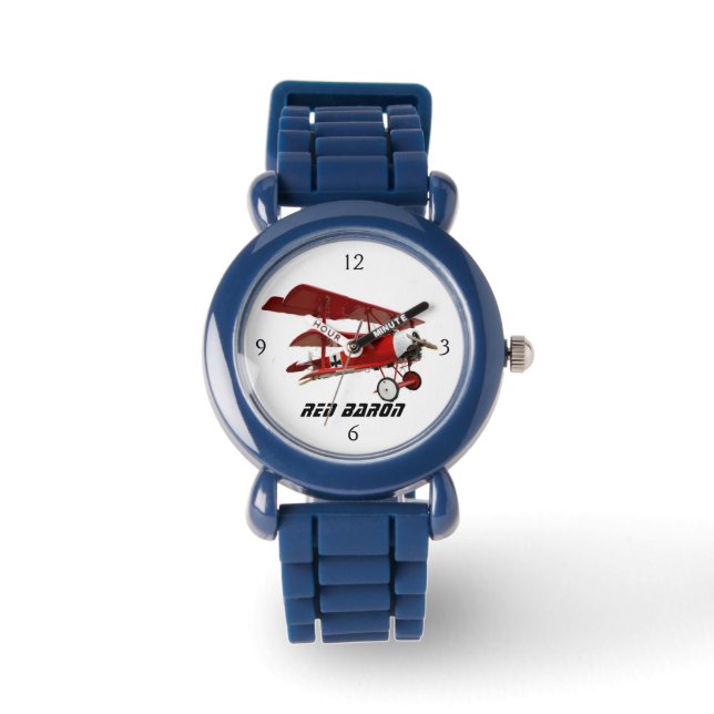 Het "Red Baron" triplane Horloge (Voorkant)