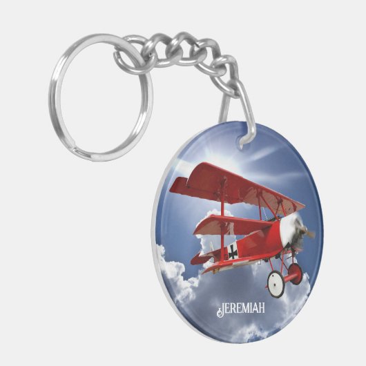 Het "Red Baron" triplane horloge Sleutelhanger (Voorkant Links)