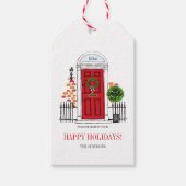 Het Red Holiday-Label met kerstklep Cadeaulabel (Voorkant)