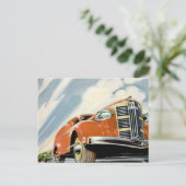 Het Red Motor Briefkaart van de Art Deco 1930 (Staand voorkant)