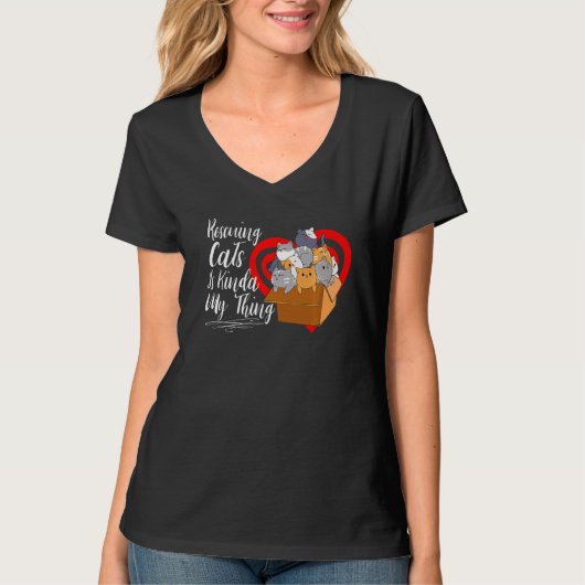 Het redden van katten is mijn dierenkat Kinda. T-shirt (Voorkant)