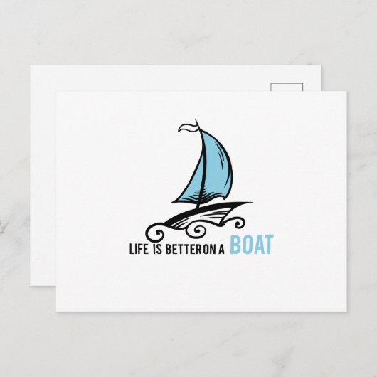 Het redden van mensenlevens is beter op een boot s briefkaart (Voorkant / Achterkant)