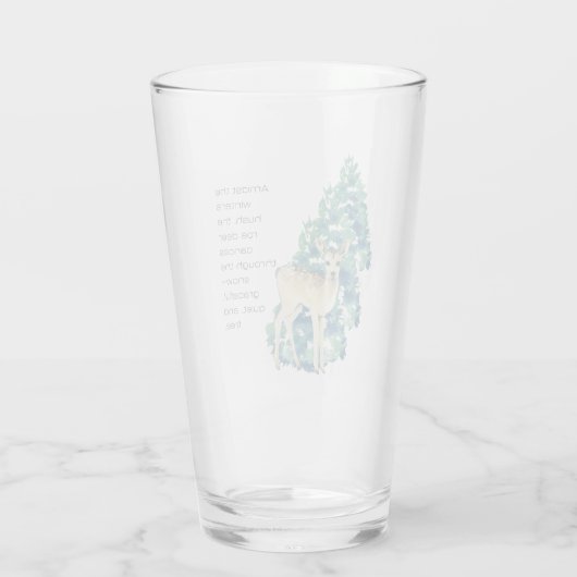 Het ree danst door de sneeuw glas (Achterkant)