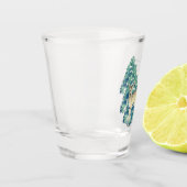 Het ree danst door de sneeuw shot glas (Links)