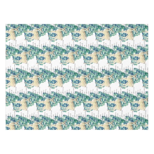 Het ree danst door de sneeuw tafelkleed (Voorkant (Horizontaal))