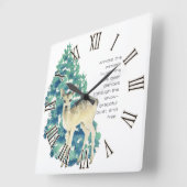 Het ree danst door de sneeuw vierkante klok (Hoek)