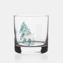 Het ree danst door de sneeuw whisky glas
