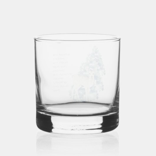 Het ree danst door de sneeuw whisky glas (Achterkant)