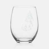 Het ree danst door de sneeuw wijnglas zonder voet (Achterkant)