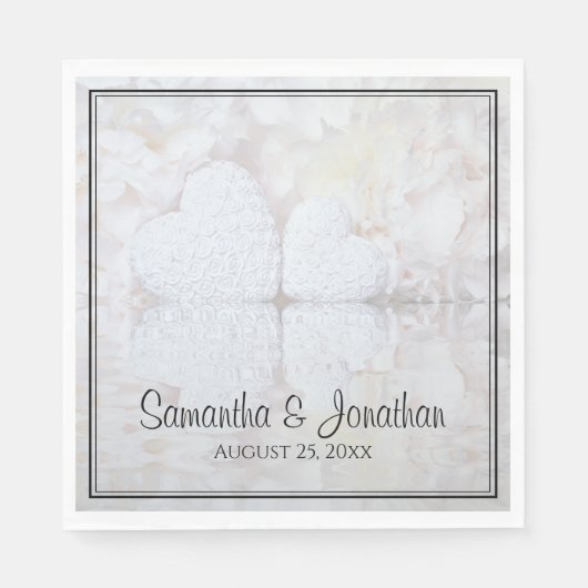 Het reflecteren van blanke volken en hart Elegant Servet (Voorkant)