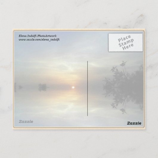 Het reflecteren van zonneschijn briefkaart (Achterkant)