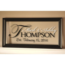 Het Regal Glass Family Name Sign