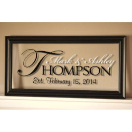 Het Regal Glass Family Name Sign