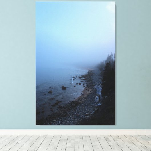 Het Regelen van de mist over Strand Ingonish Canvas Afdruk (Insitu (Houten vloer))