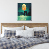Het regenachtige 'Night Couple' in het bos Canvas Afdruk (Insitu (Slaapkamer))