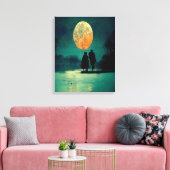 Het regenachtige 'Night Couple' in het bos Canvas Afdruk (Insitu (Woonkamer))