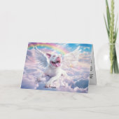 Het Regenboogbrug gedicht, White Angel Dog Feestdagen Kaart (Achterkant)