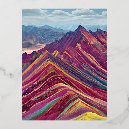Het Regenbooggebergte, ook bekend als Montañas de Folie Feestdagen Briefkaart