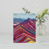 Het Regenbooggebergte, ook bekend als Montañas de Folie Feestdagen Briefkaart (Staand Voorkant)