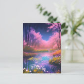 Het regenboogkleurige moeras in het betoverende bo briefkaart (Staand voorkant)