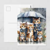 Het regende buiten, dus de moederkat belde h briefkaart (Voorkant / Achterkant)