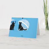 Het regenende van Katten 'Wenskaart van n- Katten Kaart (Achterkant)