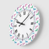 Het regent Dachshunds Cute Doxie Time Grote Klok (Hoek)