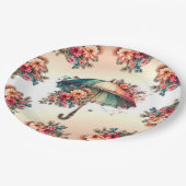 Het regent een prachtige bloemenbruiloft papieren bordje (Gekanteld)