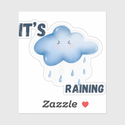 Het regent esthetisch weer sticker (Vel)