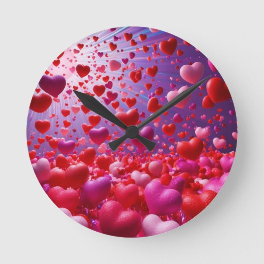 Het regent harten Wall Clock Ronde Klok (Voorkant)