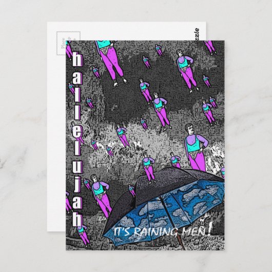 Het regent Mannen! Briefkaart (Voorkant / Achterkant)