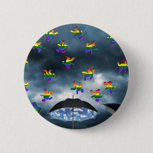 Het regent Mannen! Ronde Button 5,7 Cm