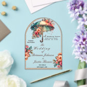 Het regent prachtige bloemenbruiloften acryl uitnodigingen (Insitu (Huwelijk))