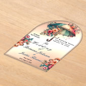 Het regent prachtige bloemenbruiloften acryl uitnodigingen (Laagn)