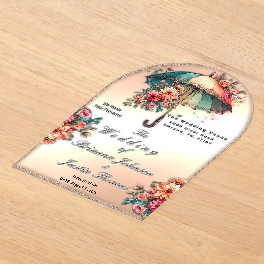 Het regent prachtige bloemenbruiloften acryl uitnodigingen (Laagn)