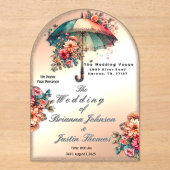 Het regent prachtige bloemenbruiloften acryl uitnodigingen (Voorkant)