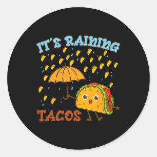 Het regent Tacos Cinco De Mayo Grappige Mexicaanse Ronde Sticker
